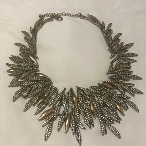 Elegant Gold and Silver Leaf Necklace